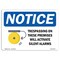 Signmission OSHA Sign, 18" H, 24" W, Rigid Plastic, Trespassing On These Premises Sign With Symbol, Landscape OS-NS-P-1824-L-18735 - alternate 1